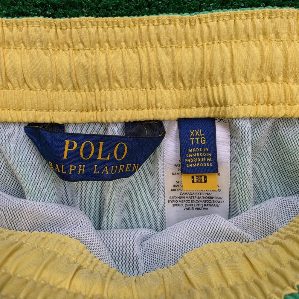Polo Ralph Lauren Traveler‎ Swim Trunks Mens 2XL Mint Green Board Shorts Mesh